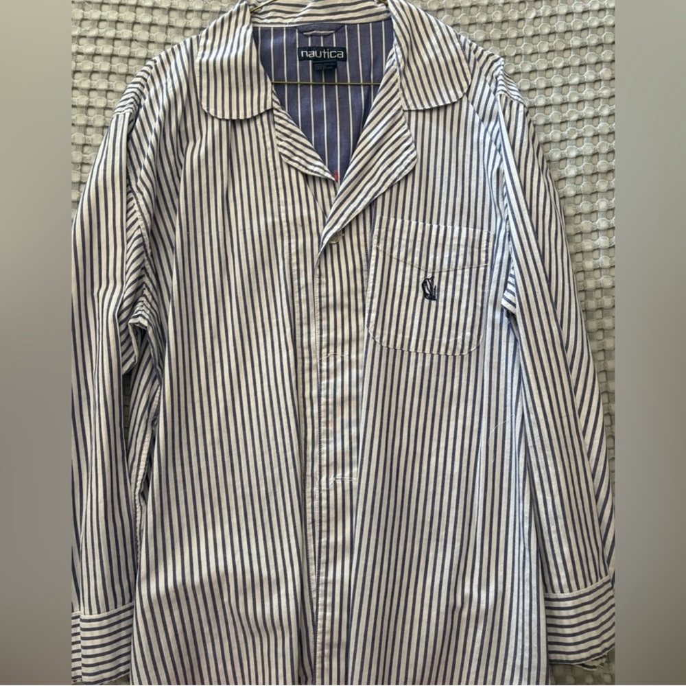 Nautica Men's Navy Striped Pajama Set